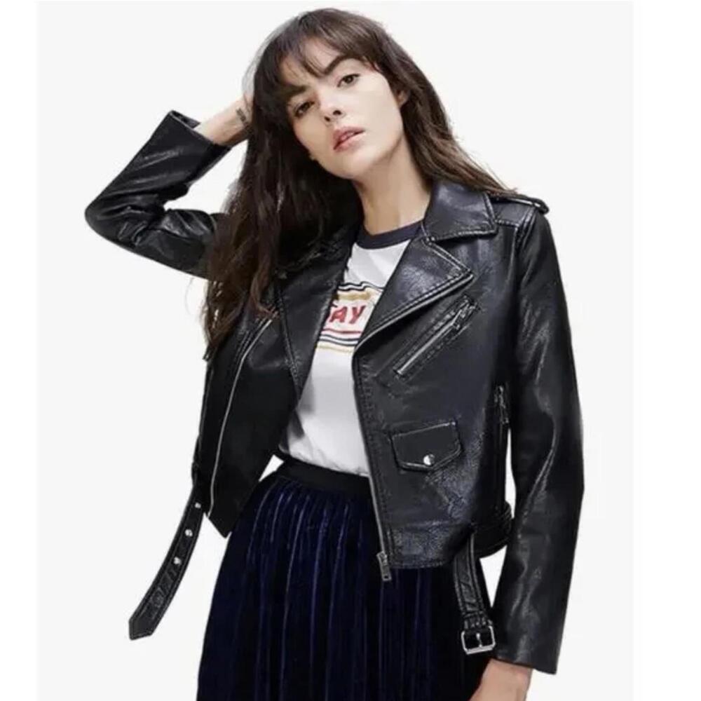 Ly Varey Lin Women's Faux Leather Motorcycle Jacket, Women's XL, NWOT